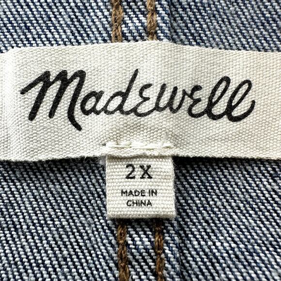 Madewell Skinny Overalls Jeans Denim One Piece Stretch Zip Jansing Wash Blue 2X - Picture 3 of 7